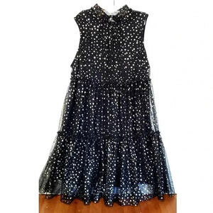 Popsugar sheer sleeveless dress juniors size large‎ black and gold